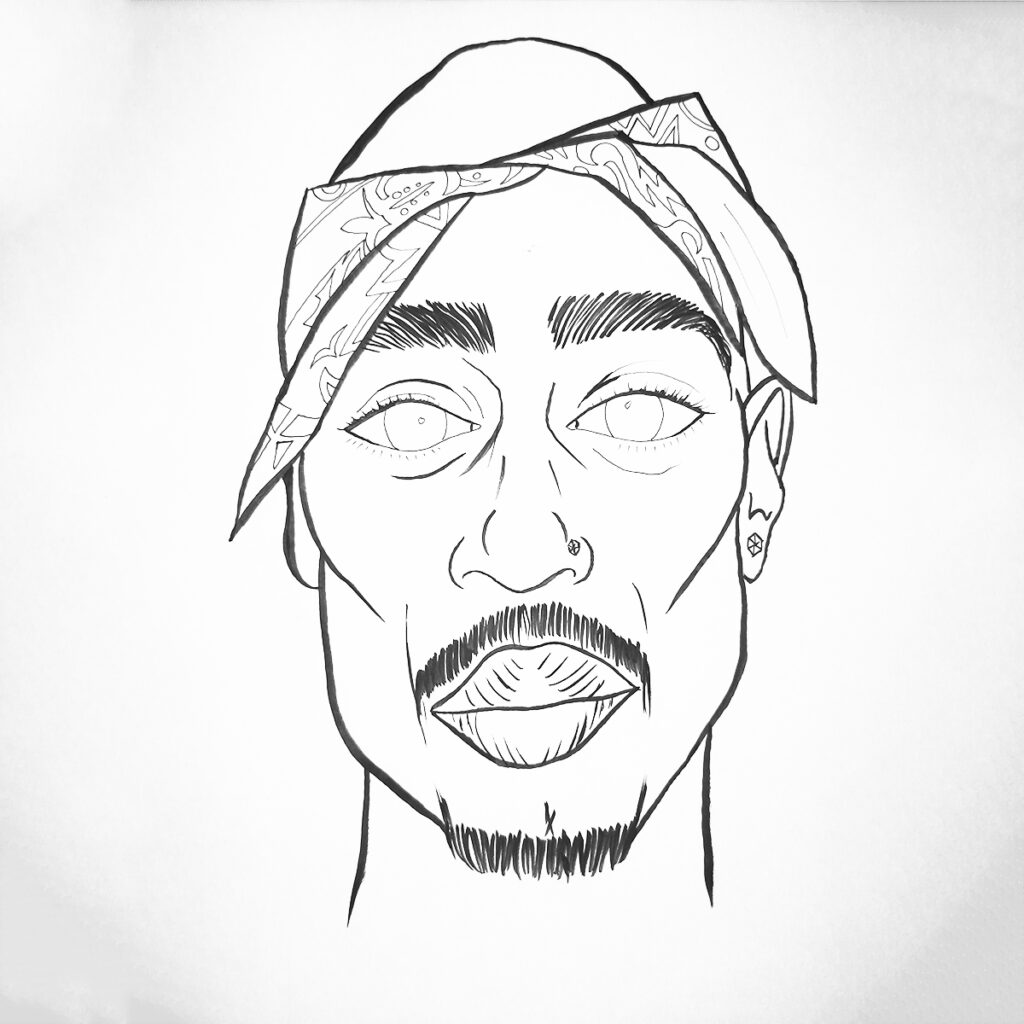Tupac Shakur line art