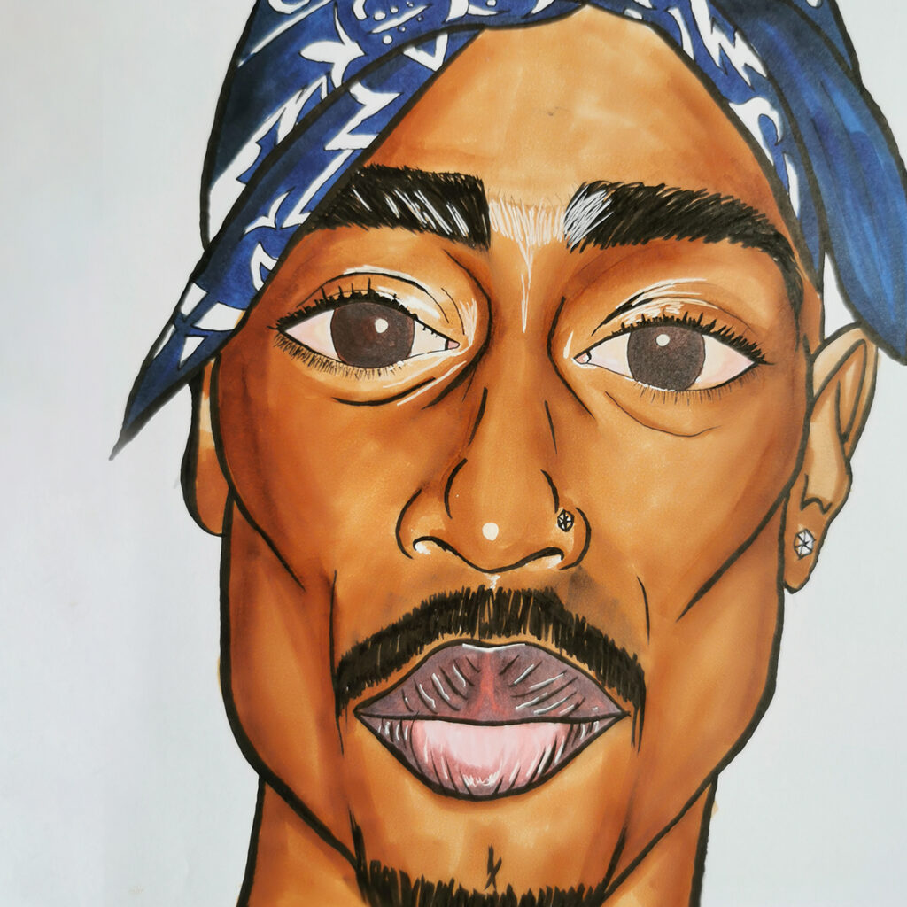 Tupac Shakur copic portrait